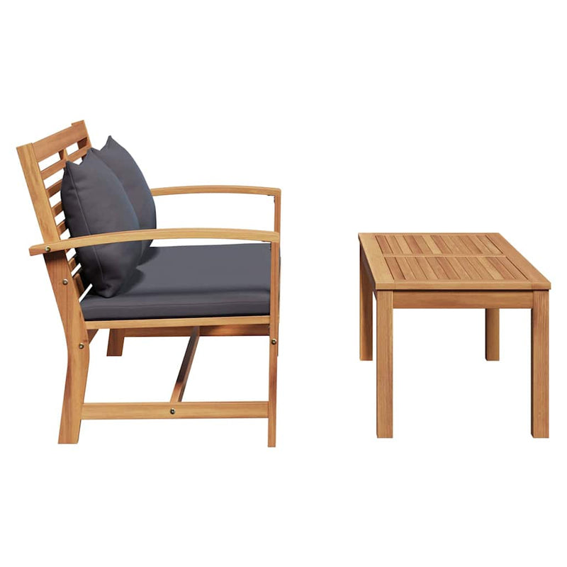 vidaXL Kerti pad Természetes 110 x 64 x 76.5 cm Tömör tíkfa