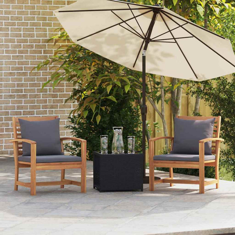vidaXL Kerti székek 2 pcs Természetes 60 x 65 x 76.5 cm Tömör tíkfa