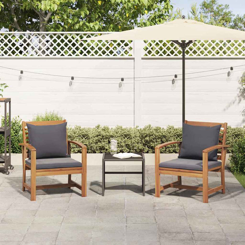 vidaXL Kerti székek 2 pcs Természetes 60 x 65 x 76.5 cm Tömör tíkfa