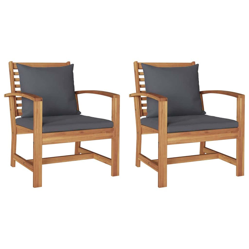vidaXL Kerti székek 2 pcs Természetes 60 x 65 x 76.5 cm Tömör tíkfa