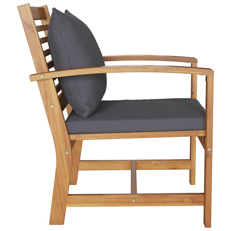 vidaXL Kerti székek 2 pcs Természetes 60 x 65 x 76.5 cm Tömör tíkfa