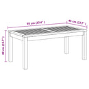 vidaXL Kerti Asztal Természetes 95 x 45 x 40 cm Tömör tíkfa