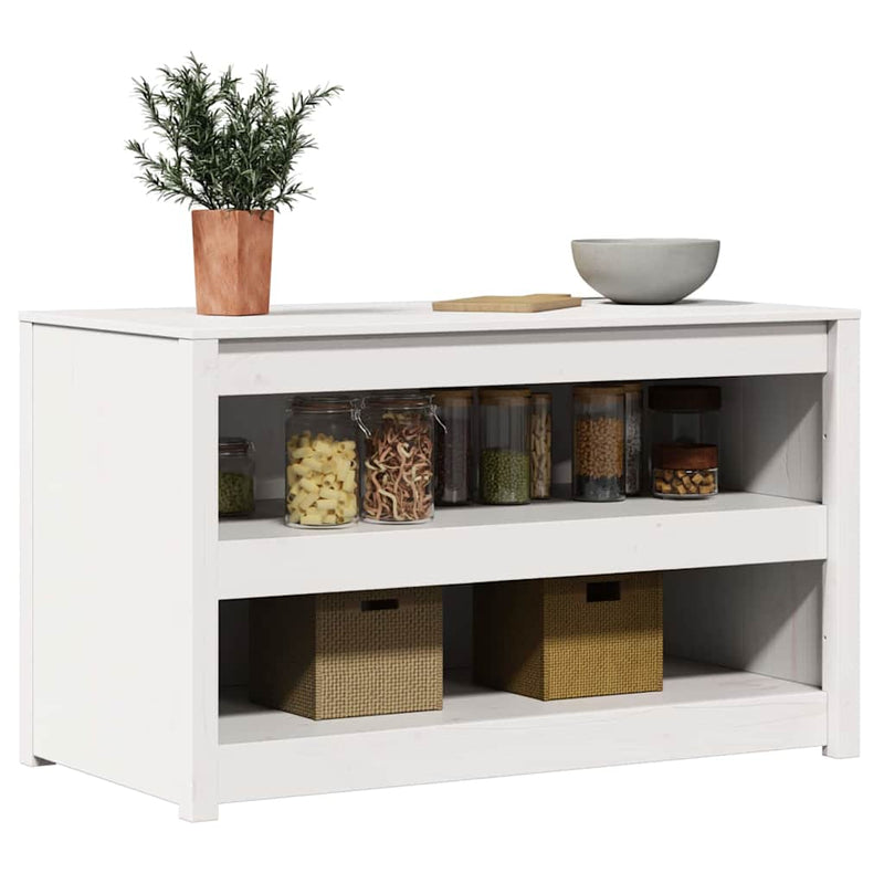 vidaXL Konyhaszekrény polcokkal Fehér 106 x 55 x 64 cm Tömör fenyőfa