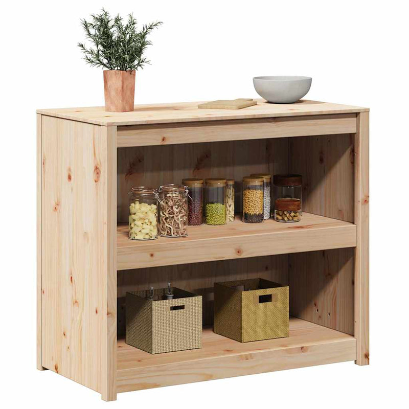 vidaXL Konyhaszekrény polcokkal Barna 106 x 55 x 92 cm Tömör fenyőfa