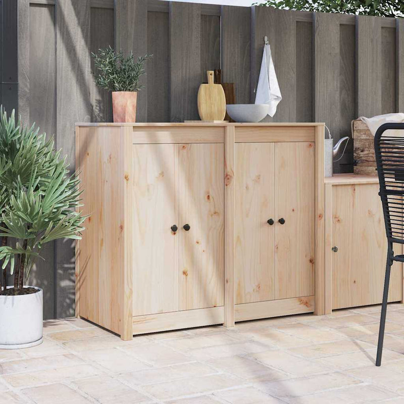 vidaXL Konyhai ajtó ajtóval 2 pcs Krém 50 x 9 x 82 cm Tömör fenyőfa