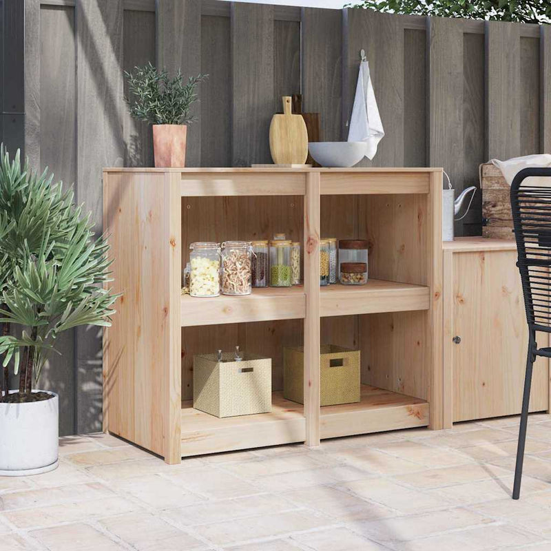 vidaXL Konyhaszekrény polcokkal Barna 106 x 55 x 92 cm Tömör fenyőfa