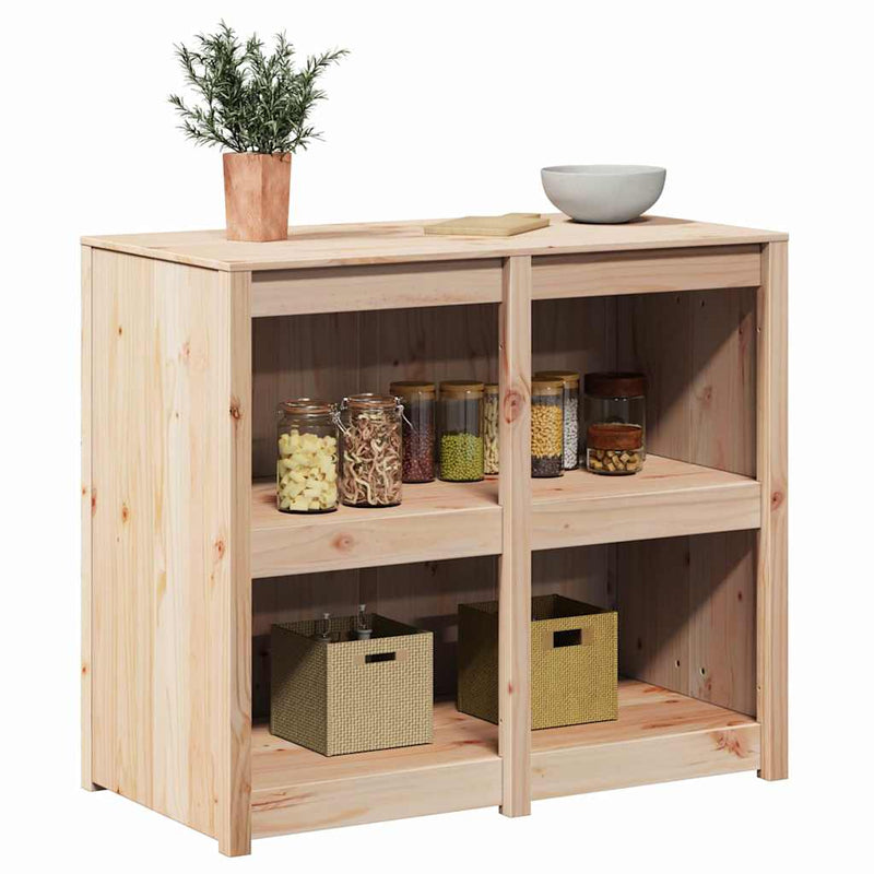 vidaXL Konyhaszekrény polcokkal Barna 106 x 55 x 92 cm Tömör fenyőfa