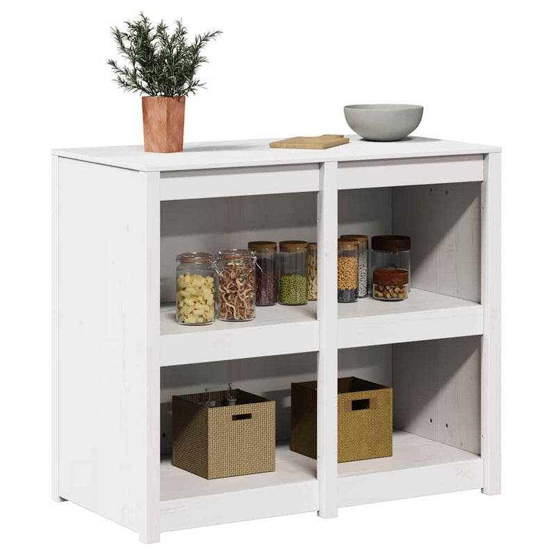 vidaXL Konyhaszekrény Meleg fehér 106 x 55 x 92 cm Tömör fenyőfa
