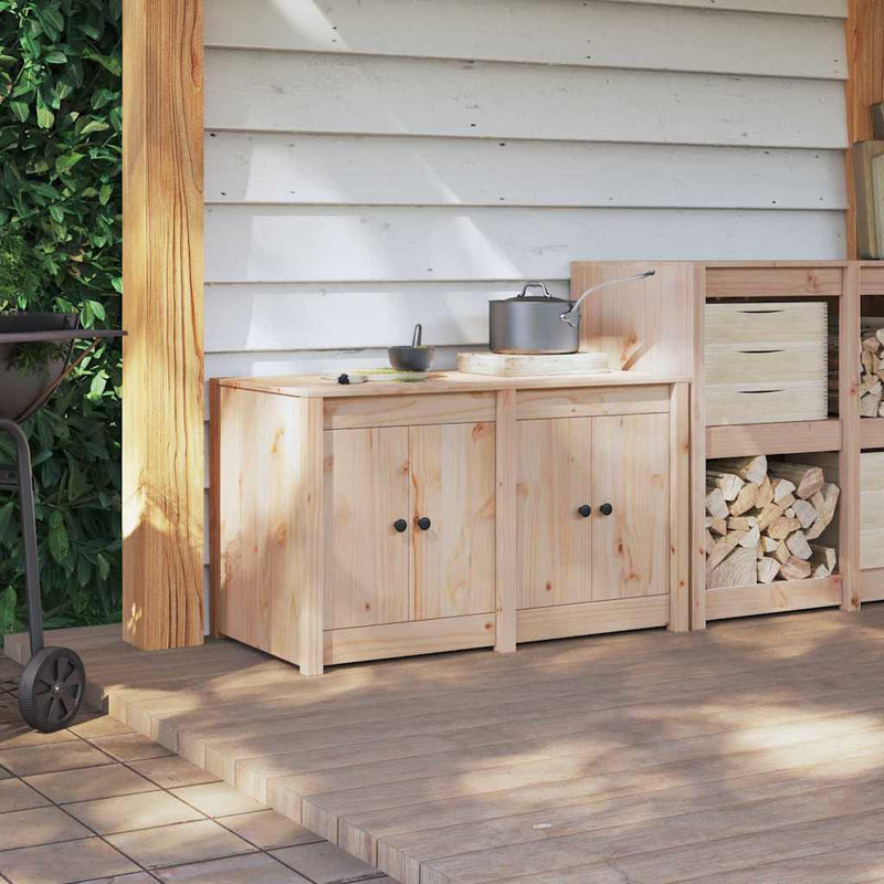 vidaXL Konyhaszekrény polcokkal Barna 106 x 55 x 64 cm Tömör fenyőfa