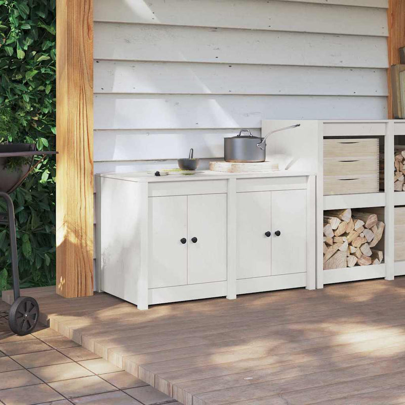 vidaXL Konyhaszekrény polcokkal Fehér 106 x 55 x 64 cm Tömör fenyőfa
