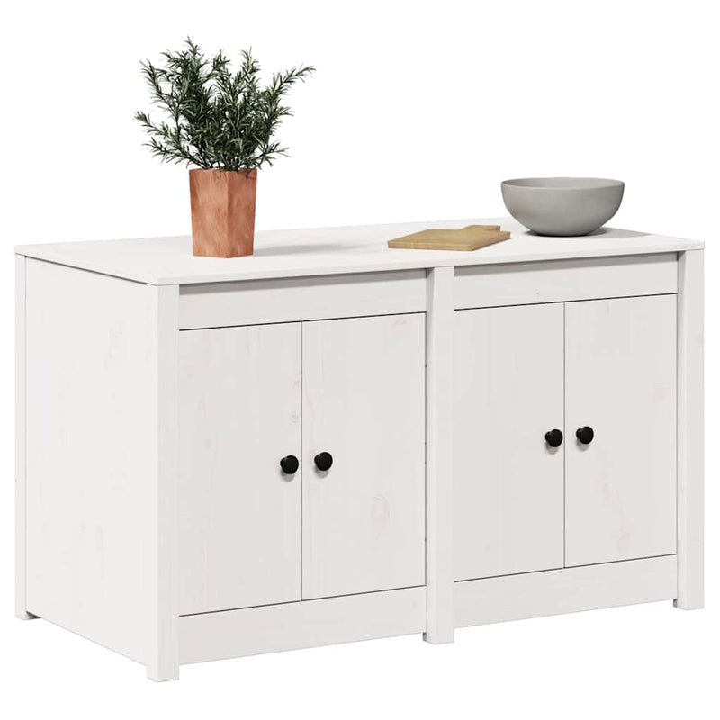 vidaXL Konyhaszekrény polcokkal Fehér 106 x 55 x 64 cm Tömör fenyőfa