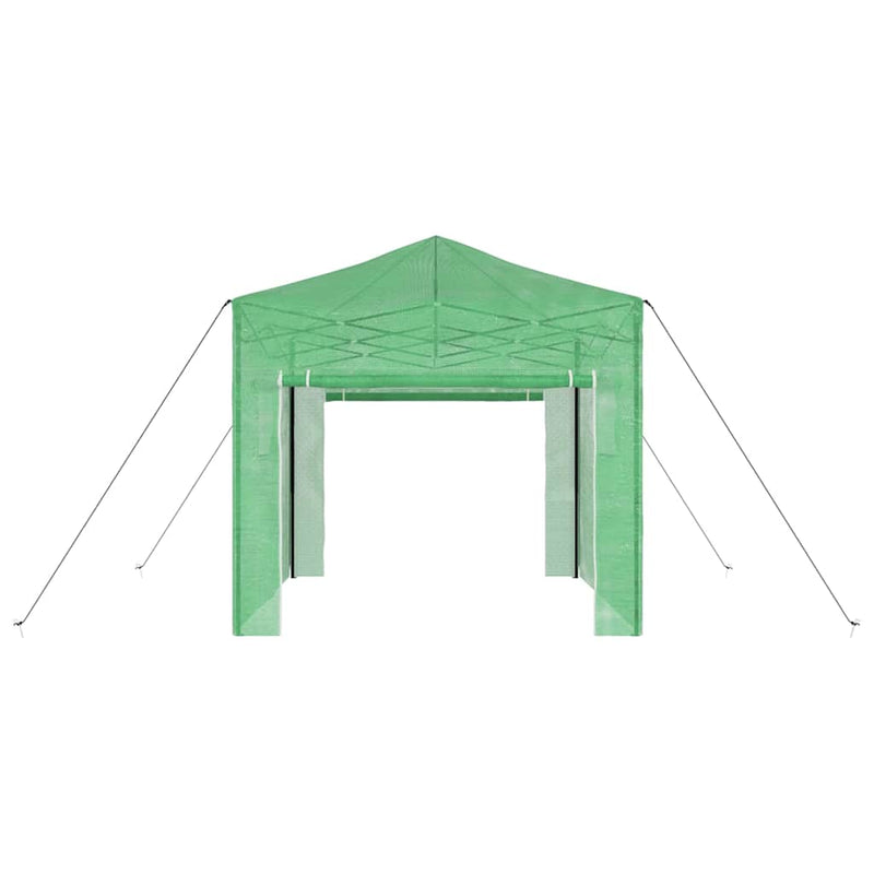 vidaXL Melegház tetővel Zöld 290 x 290 x 315 cm Acél