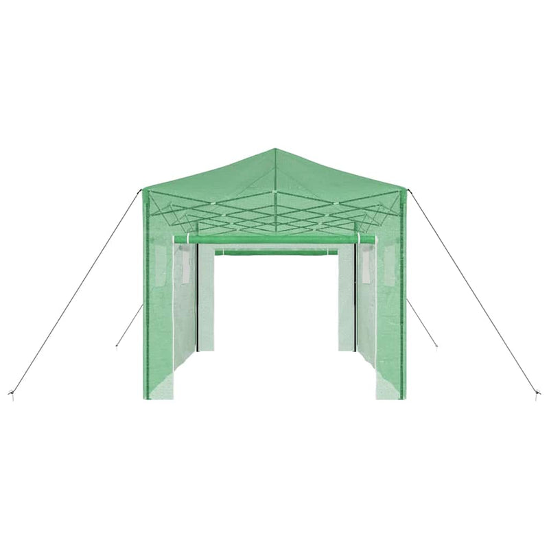 vidaXL Melegház tetővel Zöld 290 x 430 x 315 cm Acél