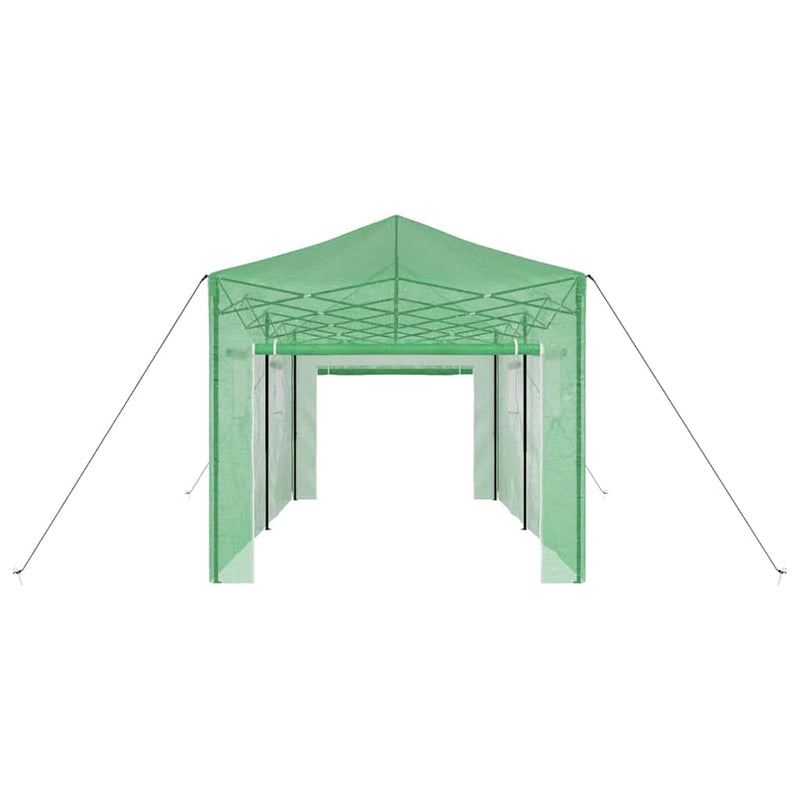vidaXL Melegház tetővel Zöld 290 x 580 x 315 cm Acél