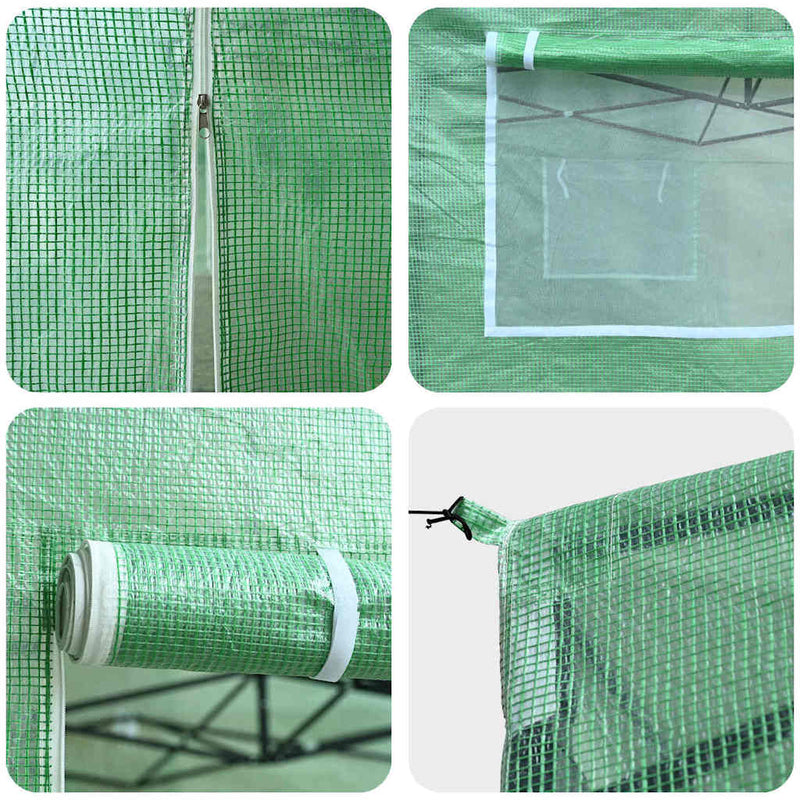vidaXL Melegház tetővel Zöld 290 x 870 x 315 cm Acél