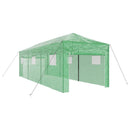 vidaXL Üvegház pop-up kerettel tetővel Zöld 290 x 870 x 315 cm Vas