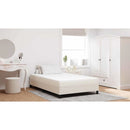 vidaXL Ágy Matrac matracmal Krém 120 x 190 cm szövet