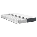 vidaXL Ágy Matrac matracmal Szürke 120 x 200 cm szövet