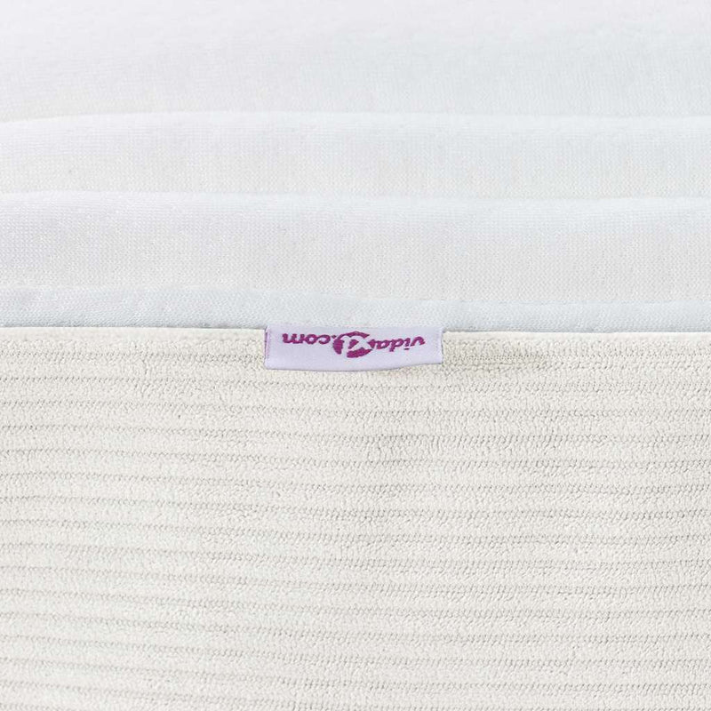 vidaXL Ágy Matrac matracmal Krém 160 x 200 cm szövet