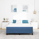 vidaXL Ágy Matrac matracmal Kék 160 x 200 cm szövet