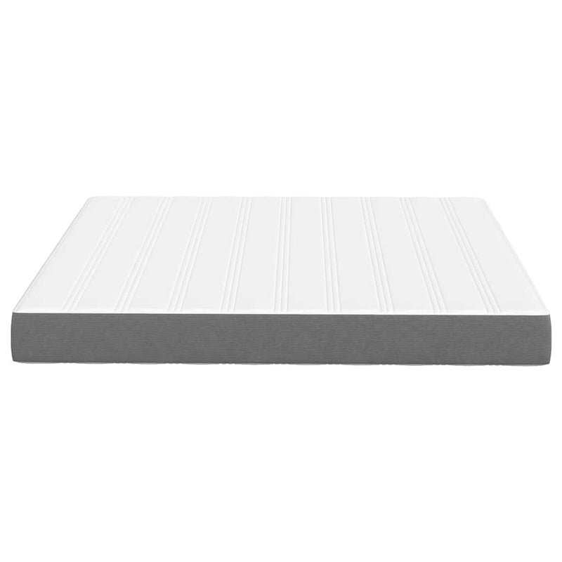 vidaXL Ágy Matrac matracmal Világosszürke 180 x 200 cm szövet