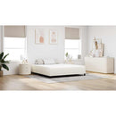 vidaXL Ágy Matrac matracmal Krém 180 x 200 cm szövet