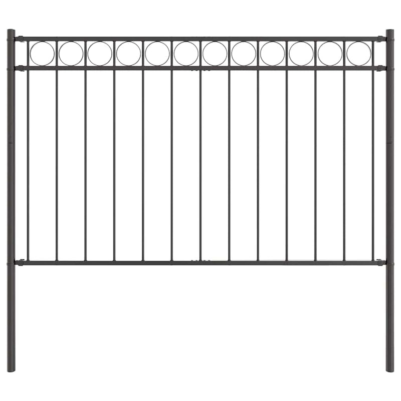 vidaXL Kerti Kerítés Szürke Acél