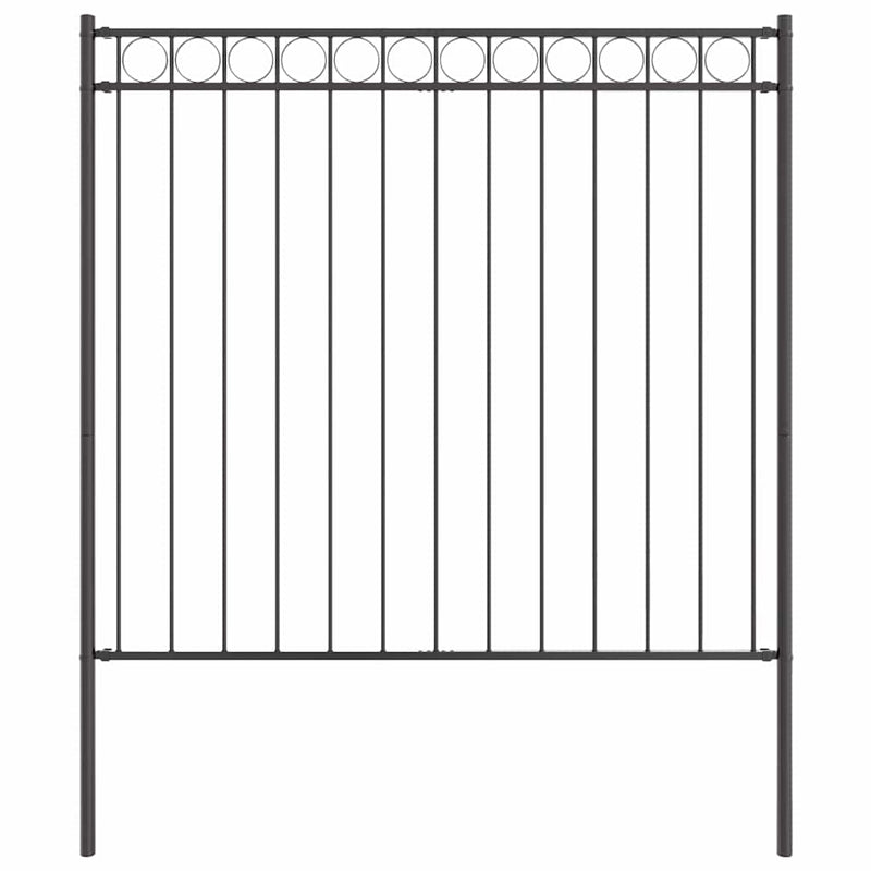 vidaXL Kerti Kerítés Szürke Acél