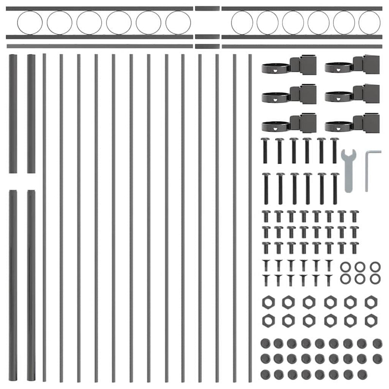 vidaXL Kerti Kerítés Szürke Acél