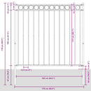 vidaXL Kerti Kerítés Szürke Acél