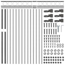 vidaXL Kerti Kerítés Szürke Acél