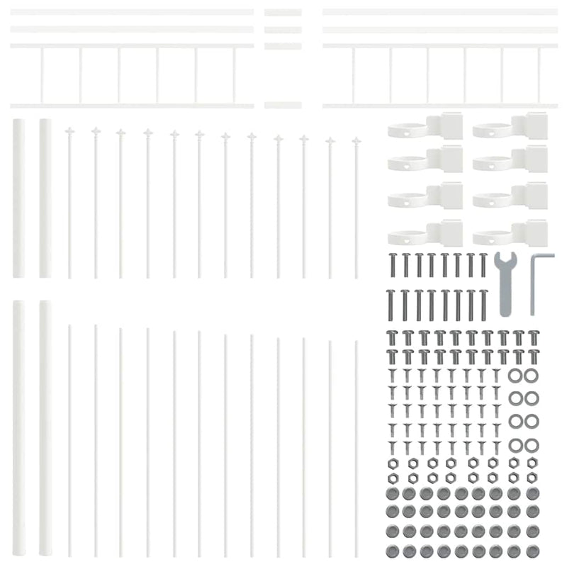 vidaXL Kerti Kerítés Fehér 170 x 200 cm