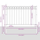 vidaXL Kerti Kerítés Fehér Acél