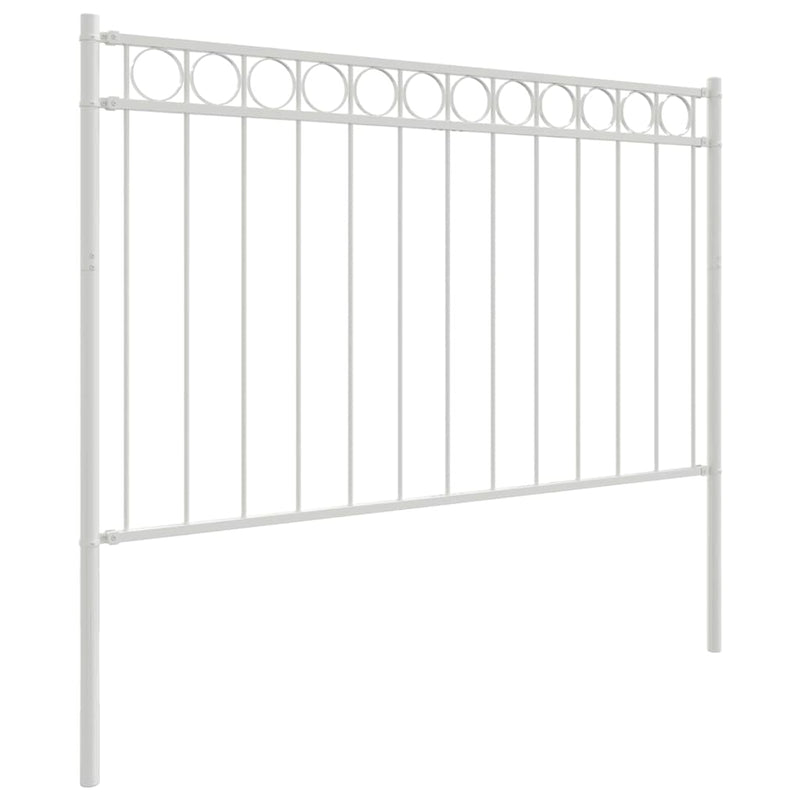 vidaXL Kerti Kerítés Fehér Acél