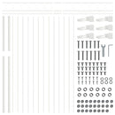 vidaXL Kerti Kerítés Fehér Acél