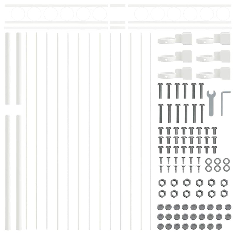 vidaXL Kerti Kerítés Fehér Acél