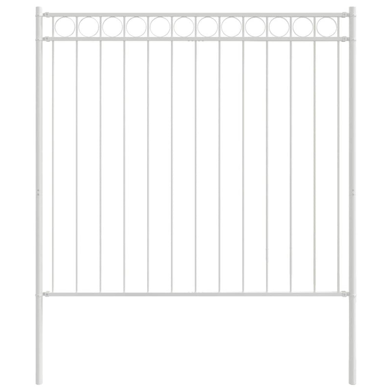 vidaXL Kerti Kerítés Fehér Acél