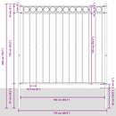 vidaXL Kerítéselem ASSEN Fehér 170 x 200 cm Acél