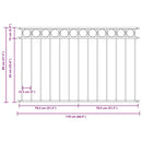 vidaXL Kerítéselem ASSEN Fehér 170 x 80 cm Acél