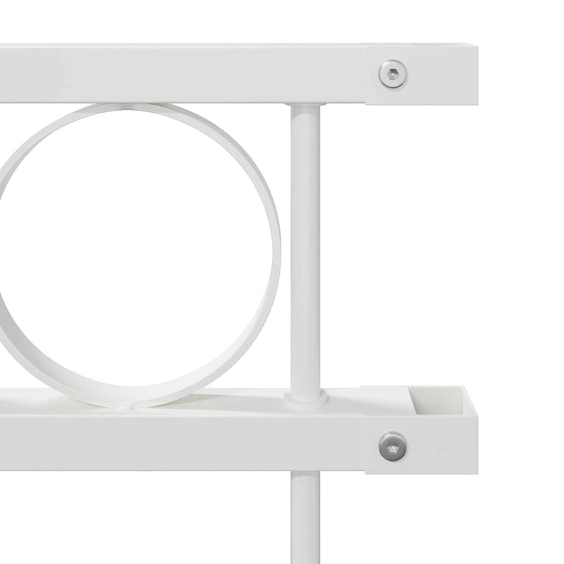 vidaXL Kerti Kerítés Fehér Acél