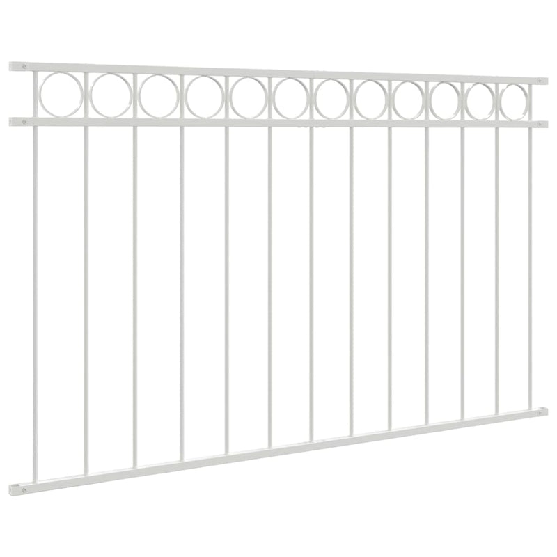 vidaXL Kerti Kerítés Fehér Acél