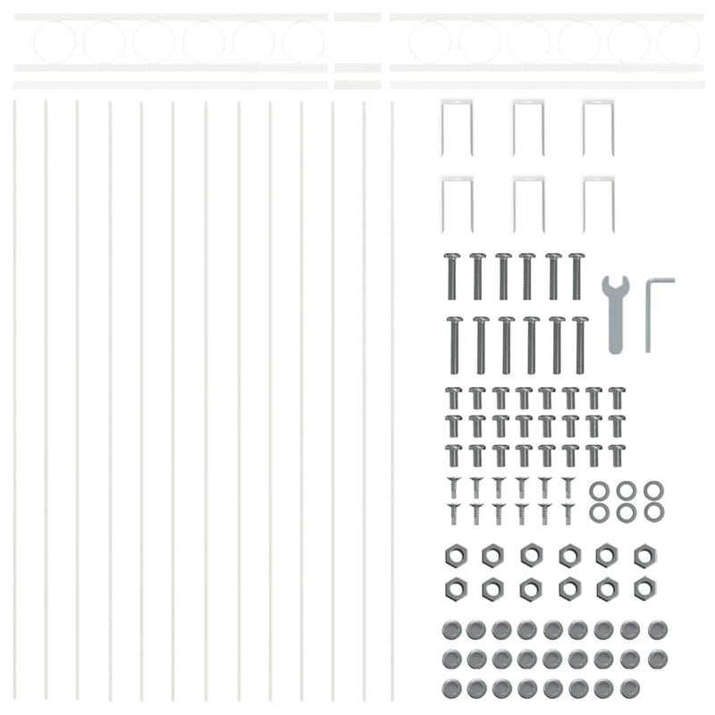 vidaXL Kerti Kerítés Fehér Acél