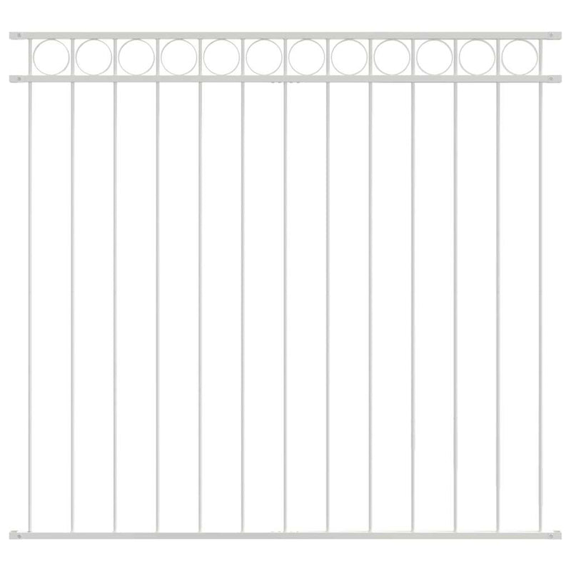 vidaXL Kerti Kerítés Fehér Acél