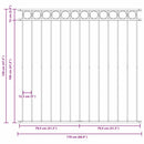 vidaXL Kerti Kerítés Fehér Acél