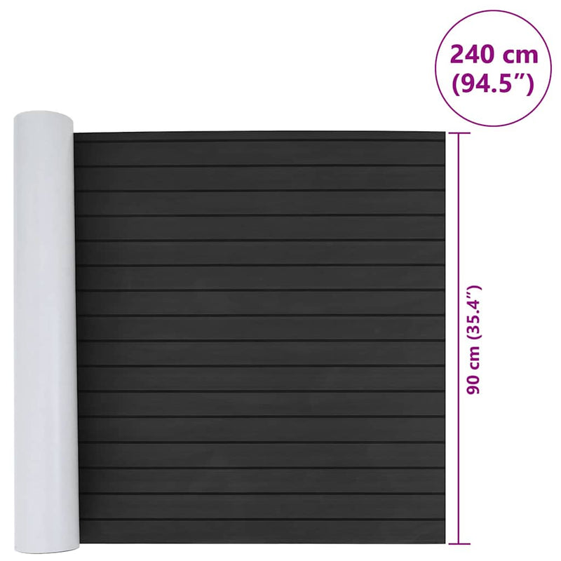 vidaXL Csónak padló Sötétszürke és fekete 240 x 90 cm EVA hab