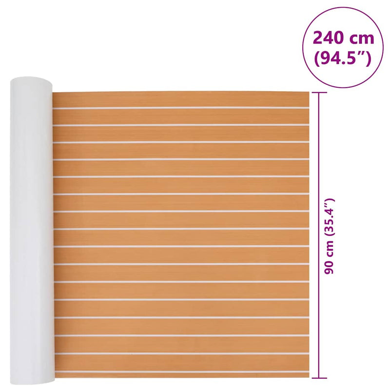 vidaXL Csónak padló Barna és fehér 240 x 90 cm EVA hab