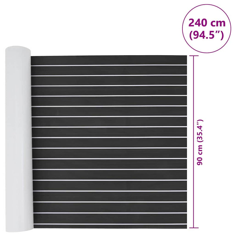 vidaXL Csónak padló sötétszürke és fehér 240 x 90 cm EVA hab