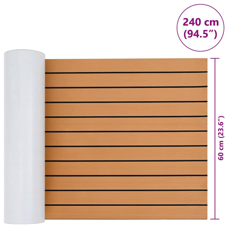 vidaXL Csónak padló Barna és fekete 240 x 60 cm EVA hab