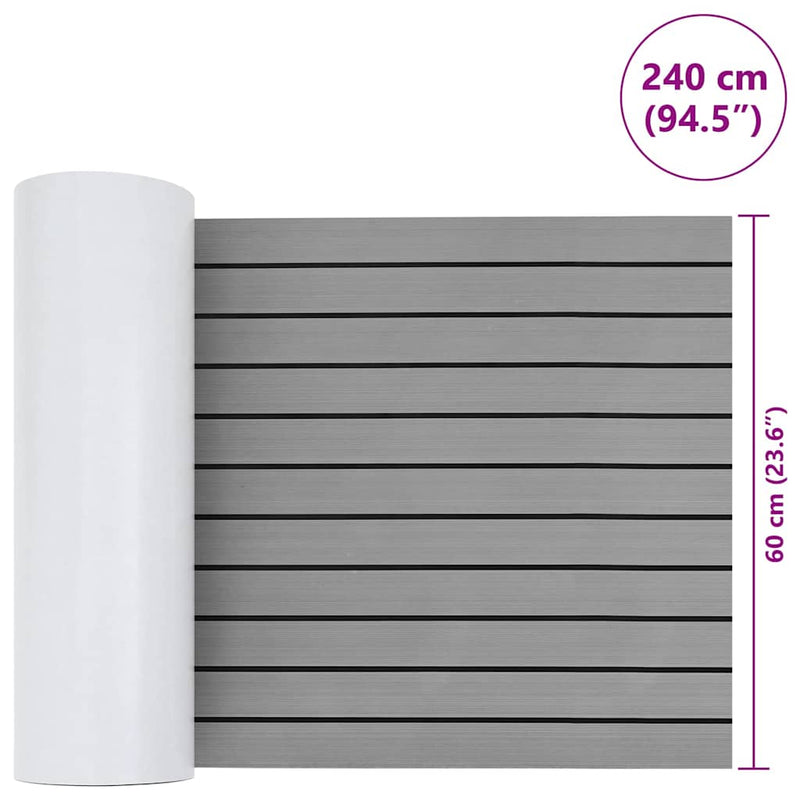 vidaXL Csónak padló világos szürke és fekete 240 x 60 cm EVA hab