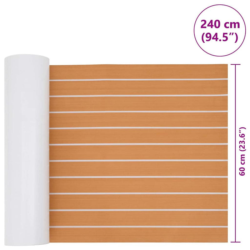 vidaXL Csónak padló Barna és fehér 240 x 60 cm EVA hab